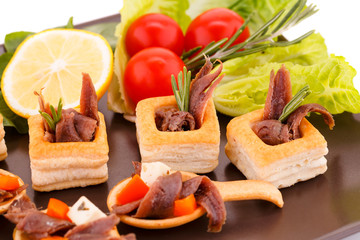 Anchovies in pastries