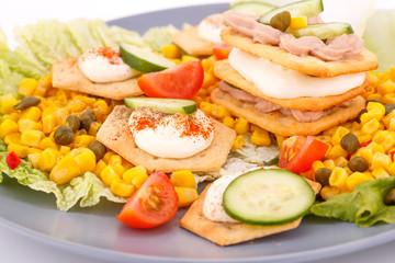 Fish cream on crackers