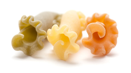 Campanelle pasta tricolor