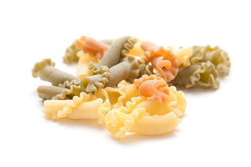 Campanelle pasta tricolor