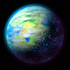 network over planet