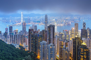 Fototapeta na wymiar Hong Kong, China City Skyline