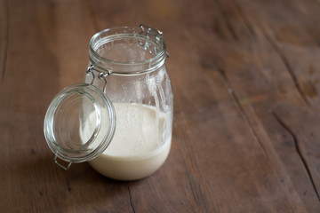 Almond milk in a glass