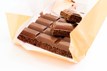 Milk chocolate is a porous paper wrapper