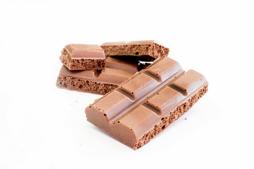 Pieces of tile porous milk chocolate