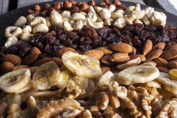 Different nuts and dry fruits