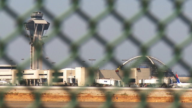 Airport Control Tower, Busy Runway