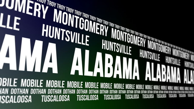 Alabama State and Major Cities Scrolling Banner