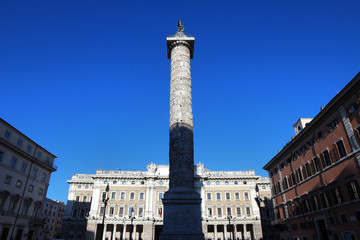 Fototapeta na wymiar Roman victory column in Piazza Colonna, Rome