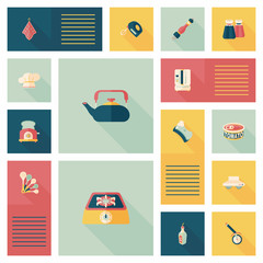 Kitchenware flat app ui background,eps10