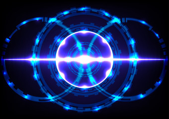 Abstract technology circle effect light blue  background