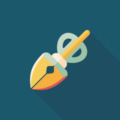 Pet dog pick up poo equipment flat icon with long shadow,eps10