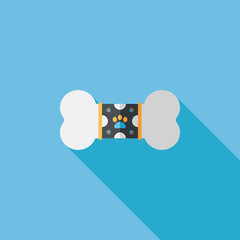 pet bone flat icon with long shadow,eps10
