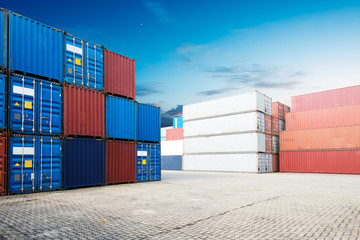 Fototapeta premium Stack of Cargo Containers at the docks