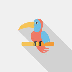 Pet parrot flat icon with long shadow, eps10