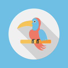 Pet parrot flat icon with long shadow, eps10