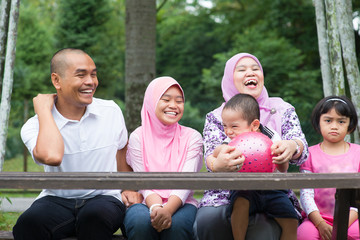 Muslim family outdoor