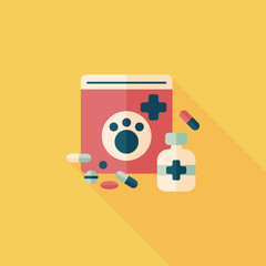 Pet drug flat icon with long shadow,eps10