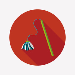 Pet cat toy flat icon with long shadow,eps10