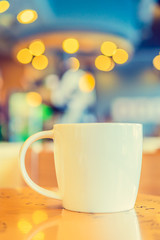 Coffee cup in coffee shop