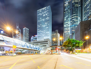 Fototapeta premium Hong Kong night view with car light