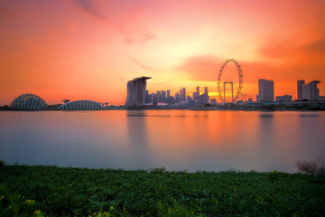 Obraz premium Singapore Skyline at sunset