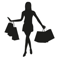 lovely lady with paper bag vector design