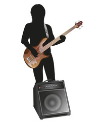 the man with guitar vector design