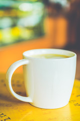 Coffee cup in coffee shop