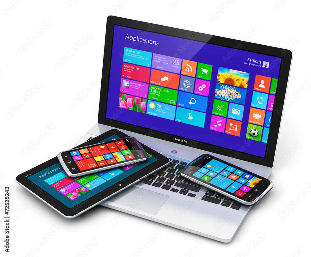 Poster mobile devices with touchscreen interface