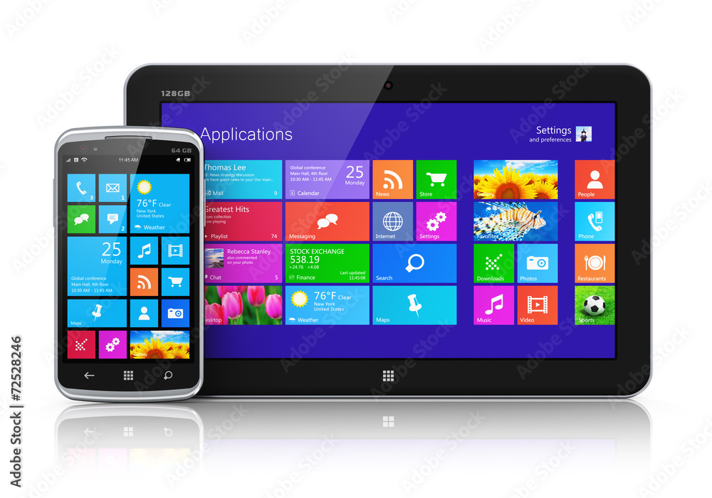 Poster mobile devices with touchscreen interface