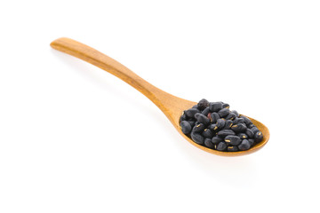 Black beans isolated on white background