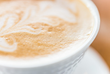 Close up latte coffee