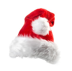 Obraz na płótnie Canvas Santa Claus red hat isolated on white background