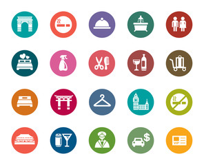 Hotel and Tourism Color Icons