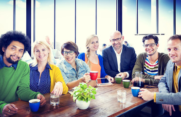 People Cheerful Team Study Group Diversity