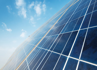 Obraz premium Solar panels against blue sky