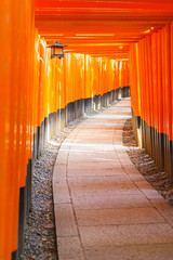 Fushimi Inari Shrine. Shrines line up in Kyoto, Japan