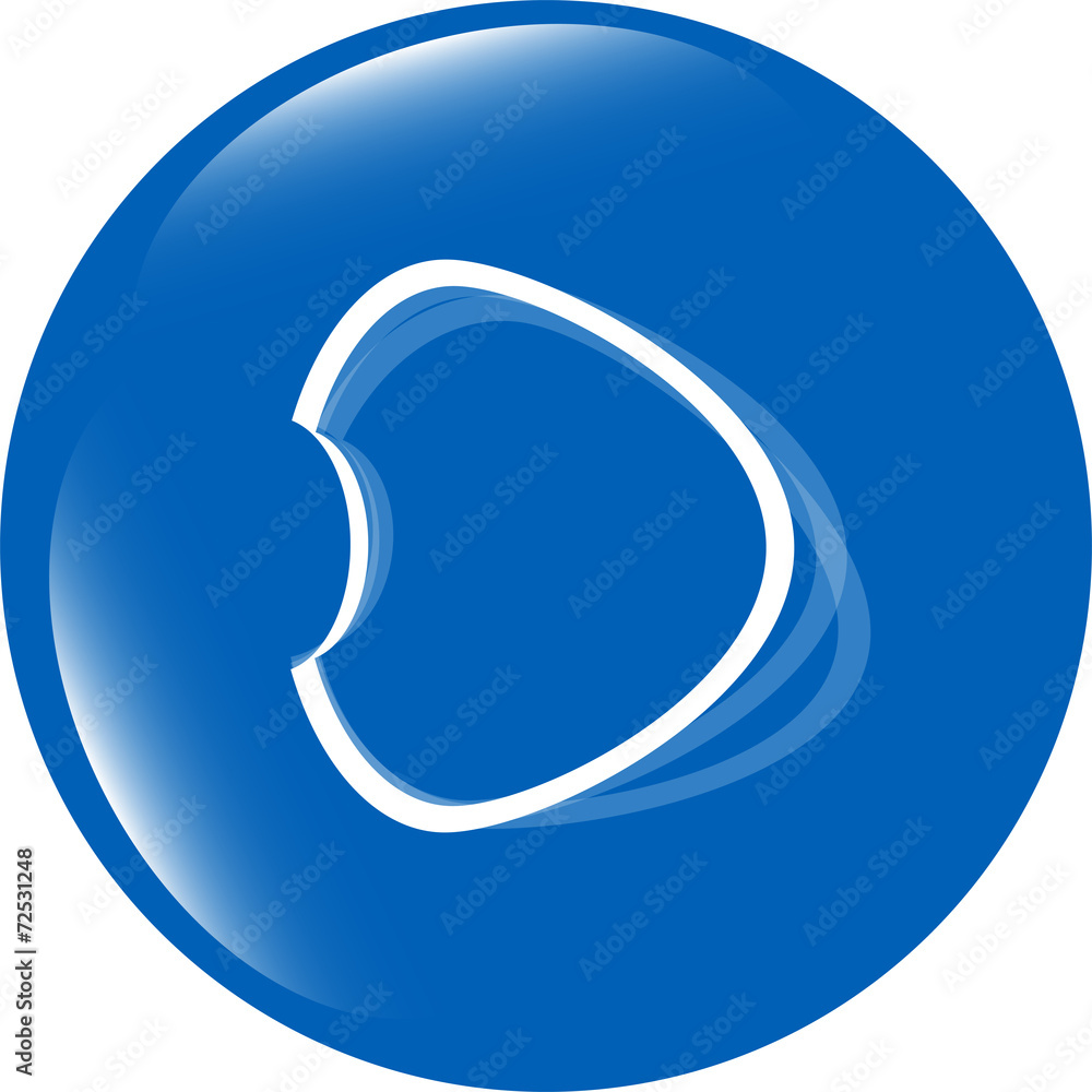 Poster speech cloud or stickers on web icon button isolated on white