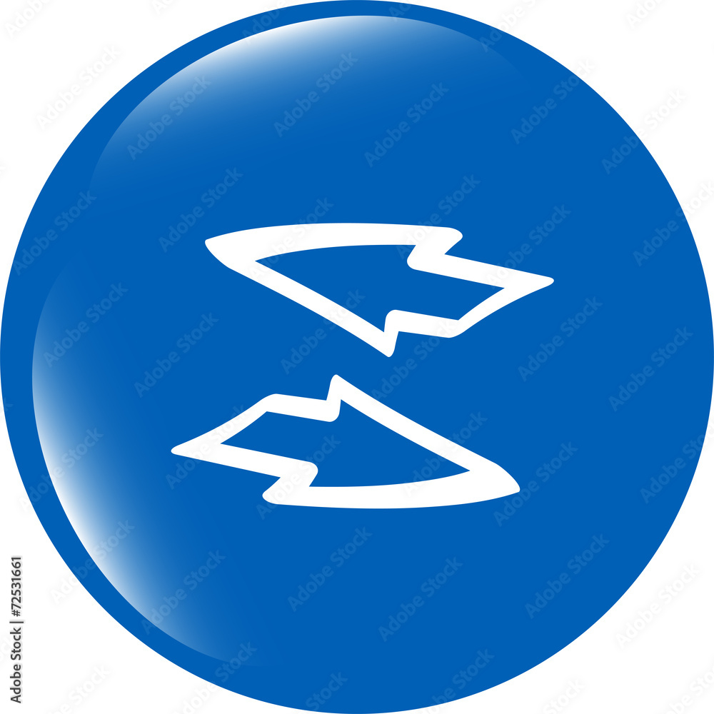 Poster button web icon with arrow set isolated on white