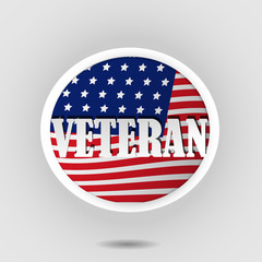 Veteran badge with USA flag Background