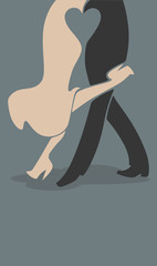 wedding tango, man and woman legs