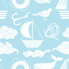 Sea seamless pattern