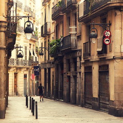Rue dans le quartier gothique de Barcelone.