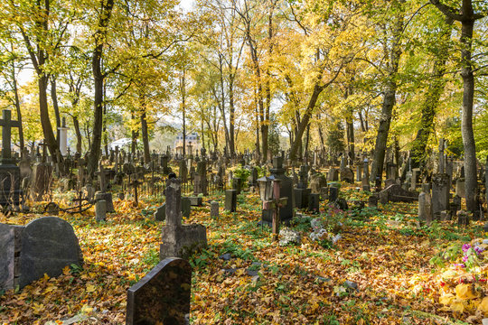 autumn in old cemetery
