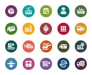 Logistics and Transport Color Icons