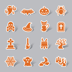 Halloween Element Color Icon Label