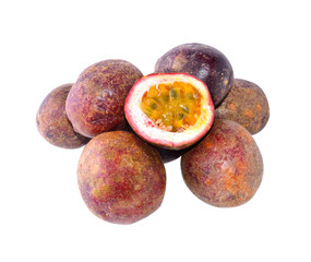 Passion fruit with white background