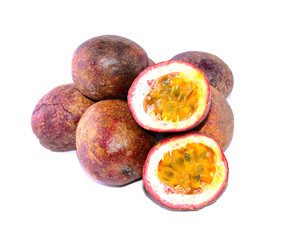 Passion fruit with white background