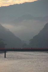 京都　宇治川の風景